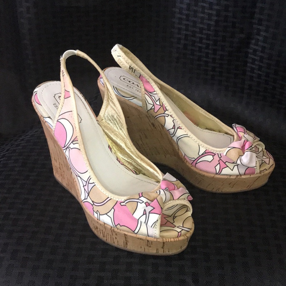 Coach, Gwynnie, Wedges, Sling Back, peek a Boo Toe